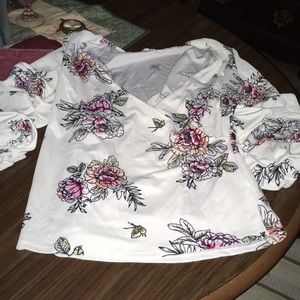 Floral wrap blouse